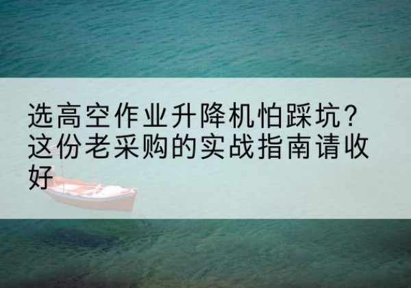 霍山高空作业升降机厂家推荐-选高空作业升降机怕踩坑？这份老采购的实战指南请收好